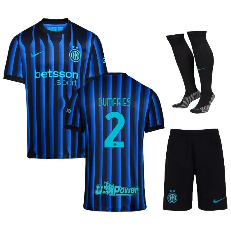 Inter Milan DUMFRIES Kids' 2025/26 Home Kit - Blue