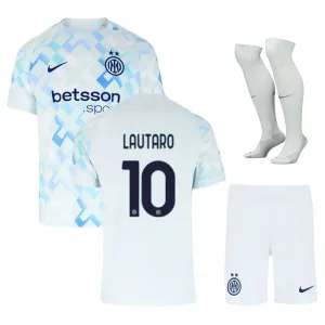 Ensemble de maillot enfant de LAUTARO à l'Inter Milan 2025/26 à l'extérieur - Blanc