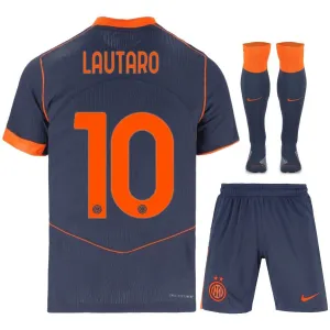 Inter Milan LAUTARO 2025/26 Maillot Third Enfant avec Short - Bleu