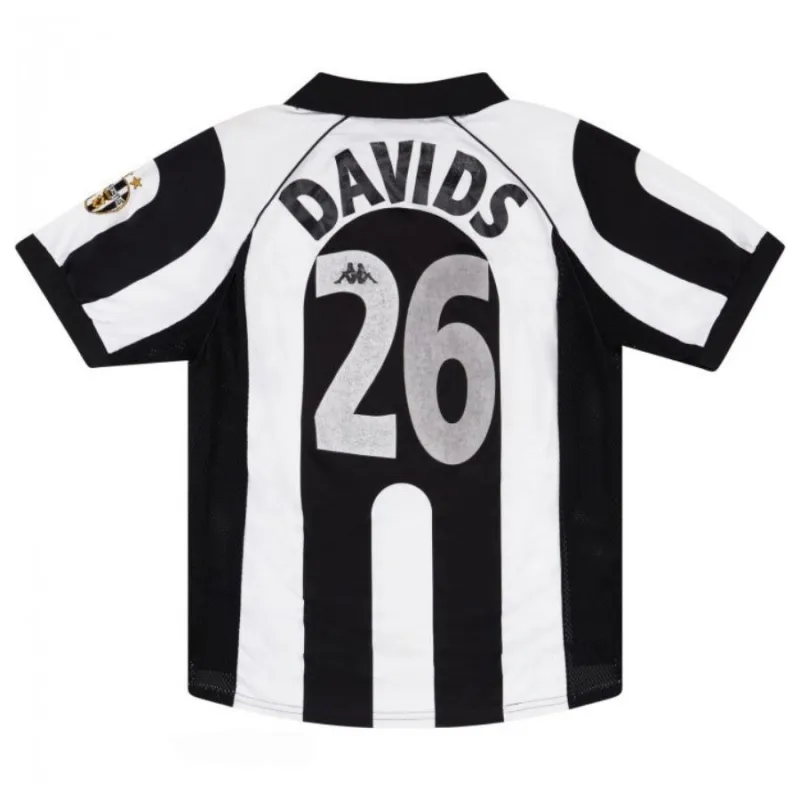 Juventus DAVIDS 1997/98 Maillot domicile rétro - Blanc/Noir