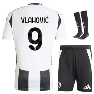 Vlahovics Juventus 2024/25 Heim-Kinderjersey-Set - Weiß