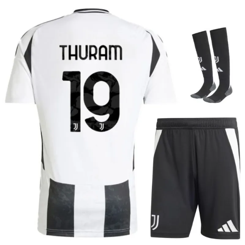 Thuram's Juventus 2024/25 Home Children's Jersey Set - White