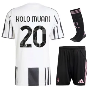 Juventus KOLO MUANI 2025/26 Kinder Heimtrikot Set weiß