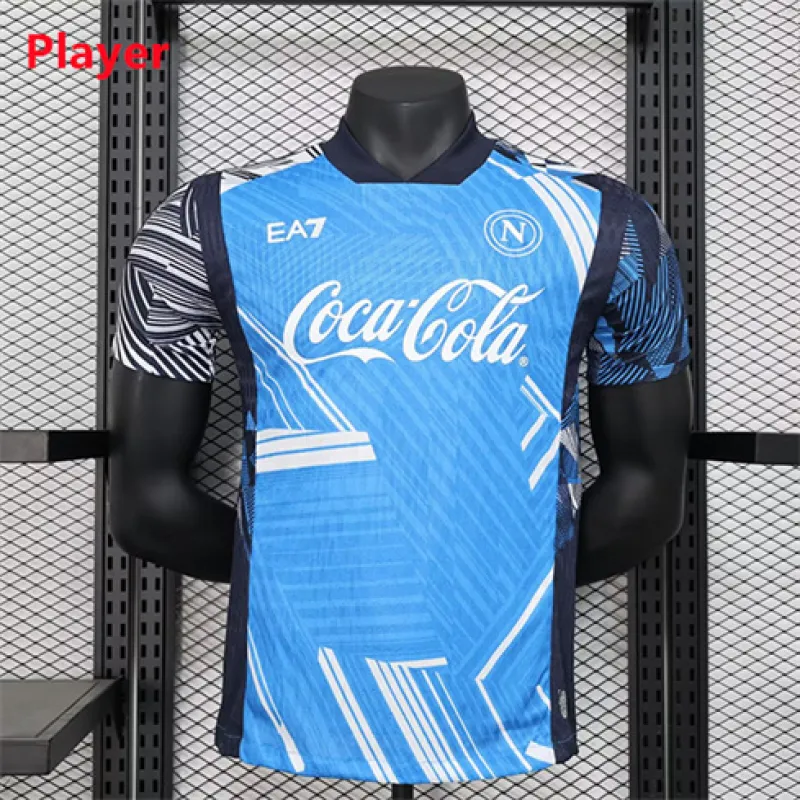 Maillots d'entraînement pré - match de Naples 2024/25 pour les joueurs - Bleu