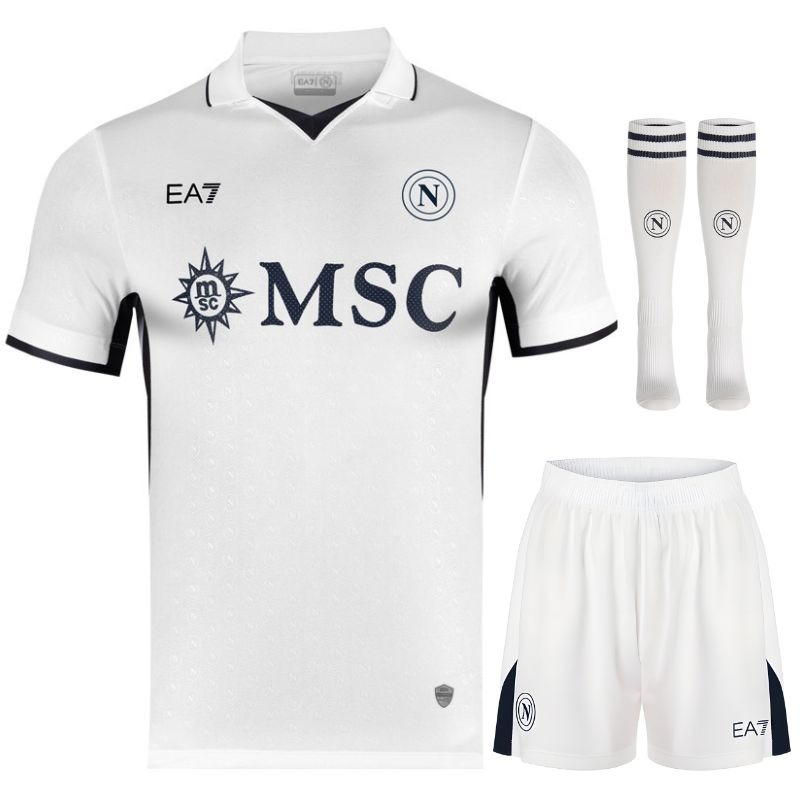 Ensemble de maillots d'extérieur pour enfants de Napoli 2024/25 - Blanc