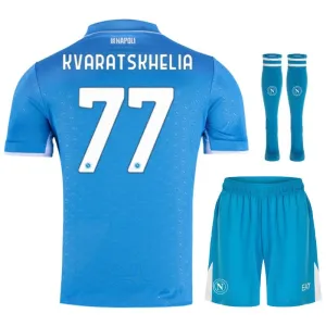 Set di maglie per bambini di casa di Napoli 2024/25 di Kvaratskhelia - Blu