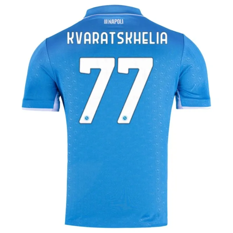 Jeux de maillots pour enfants domicile de Napoli 2024/25 de Kvaratskhelia - Bleu