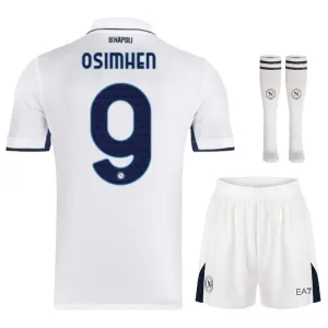 Set di maglie per bambini di fuori campo di Napoli 2024/25 di Osimhen - Bianca