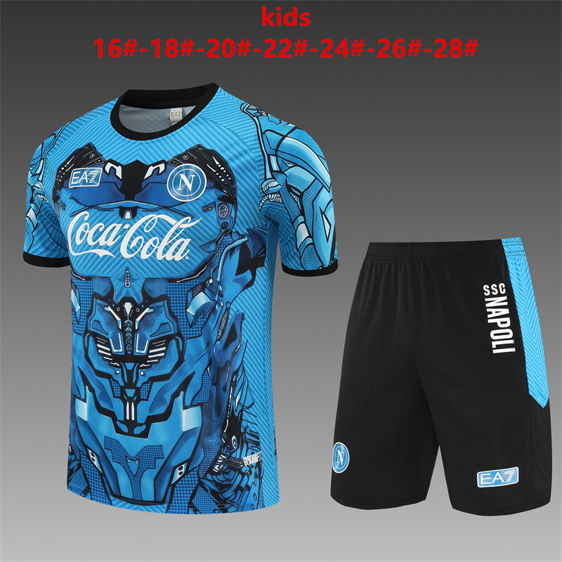 Napoli 2025/26 Ensemble Entraînement Enfan bleu