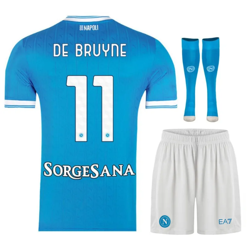 Napoli DE BRUYNE 2025/26 Heim-Kinder-Trikot-Set - Blau
