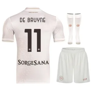 Napoli DE BRUYNE 2025/26 Auswärts-Kinder-Trikot-Set - Beige