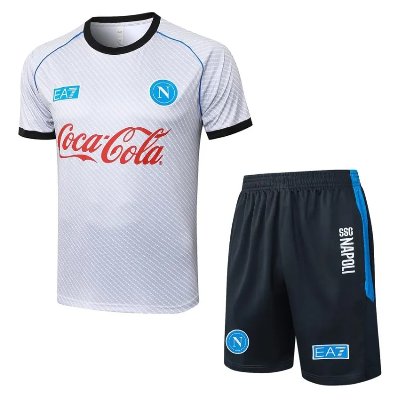 Neapel 2025/26 Trainings Trikot + Shorts - Weiß