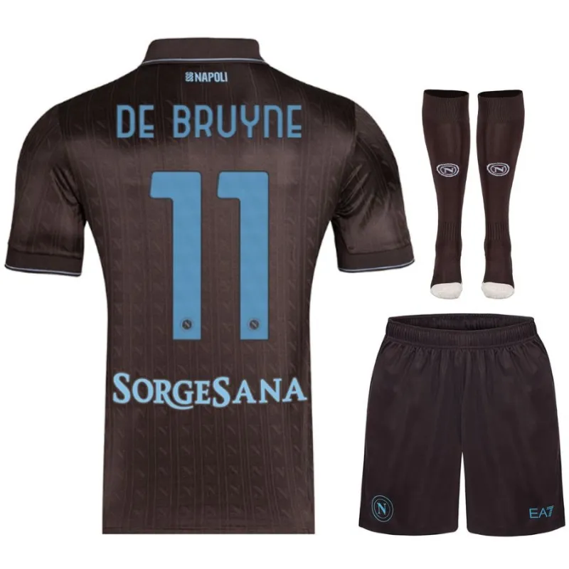 Naples DE BRUYNE 2025/26 Ensemble enfant Third - Noir