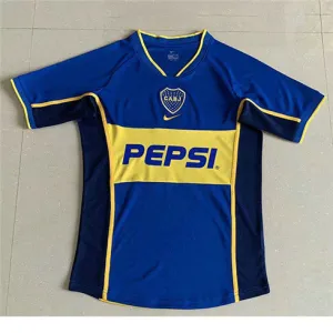 Maglia retrò di campo di casa di Boca Juniors 2002 - Blu