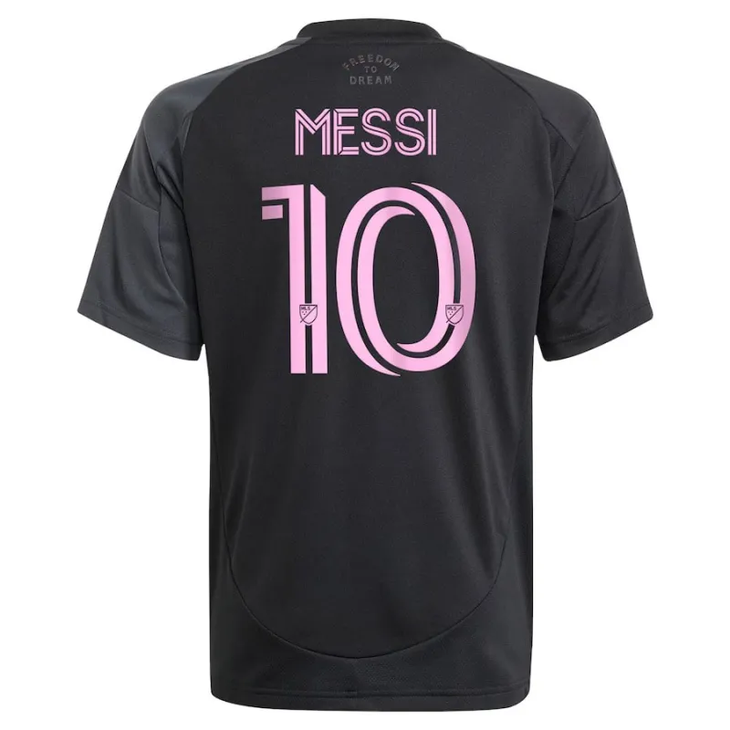 Lionel Messi's Inter Miami 2025/26 Away Kids Jersey - Black
