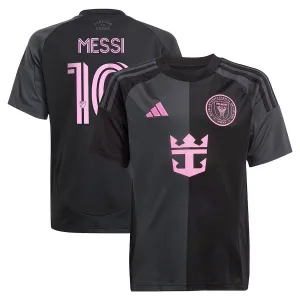 Lionel Messi's Inter Miami 2025/26 Away Kids Jersey - Black