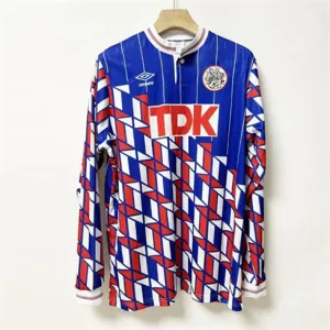 Ajax 1990 Retro Long Sleeve Away Jersey Blue