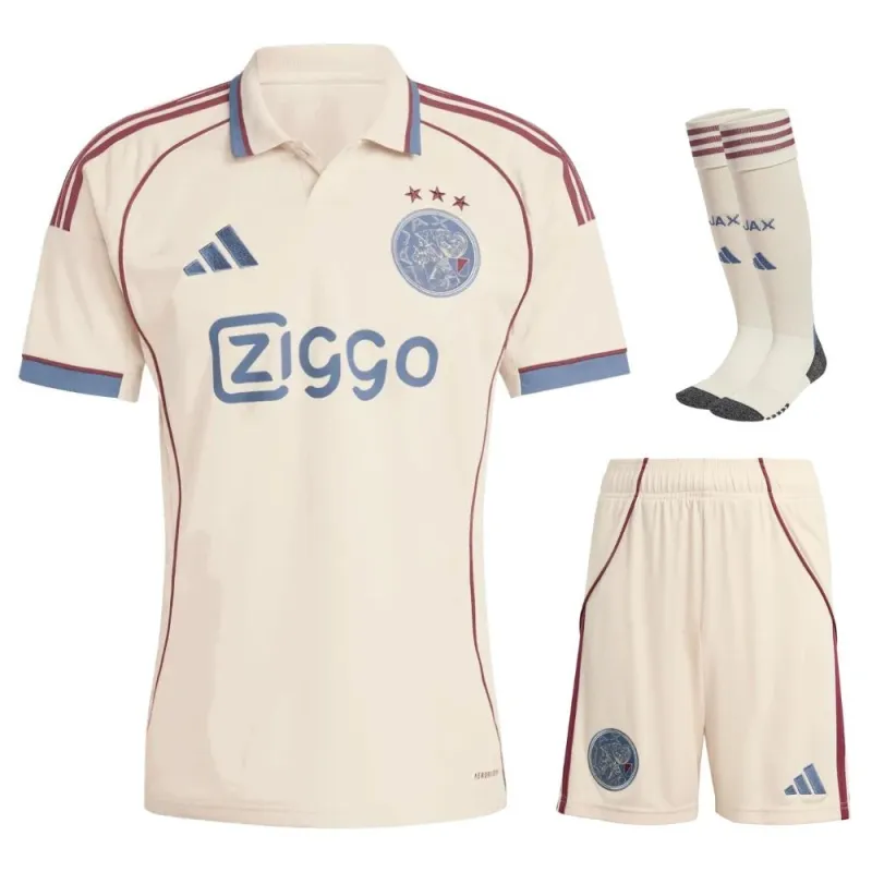 Ajax 2025/26 Third Kids' Jersey Set - Beige