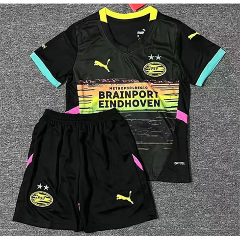 PSV Eindhoven 2024/25 Away Kids' Jersey - Black