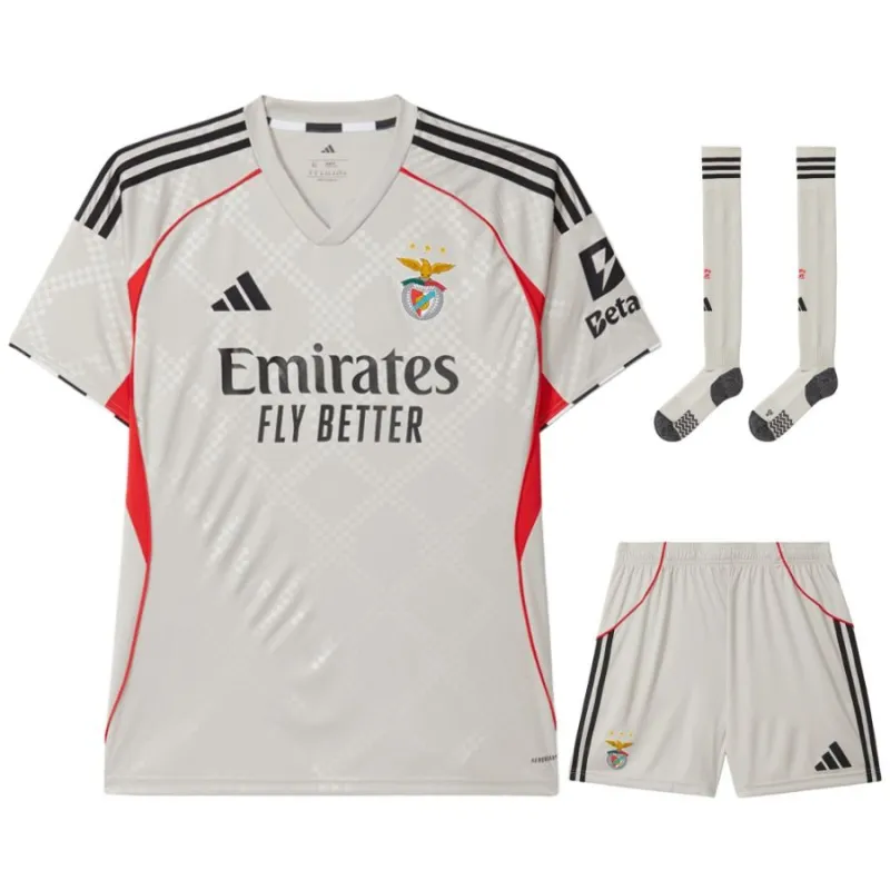 Benfica Kids' 2025/26 Away Kit - Beige