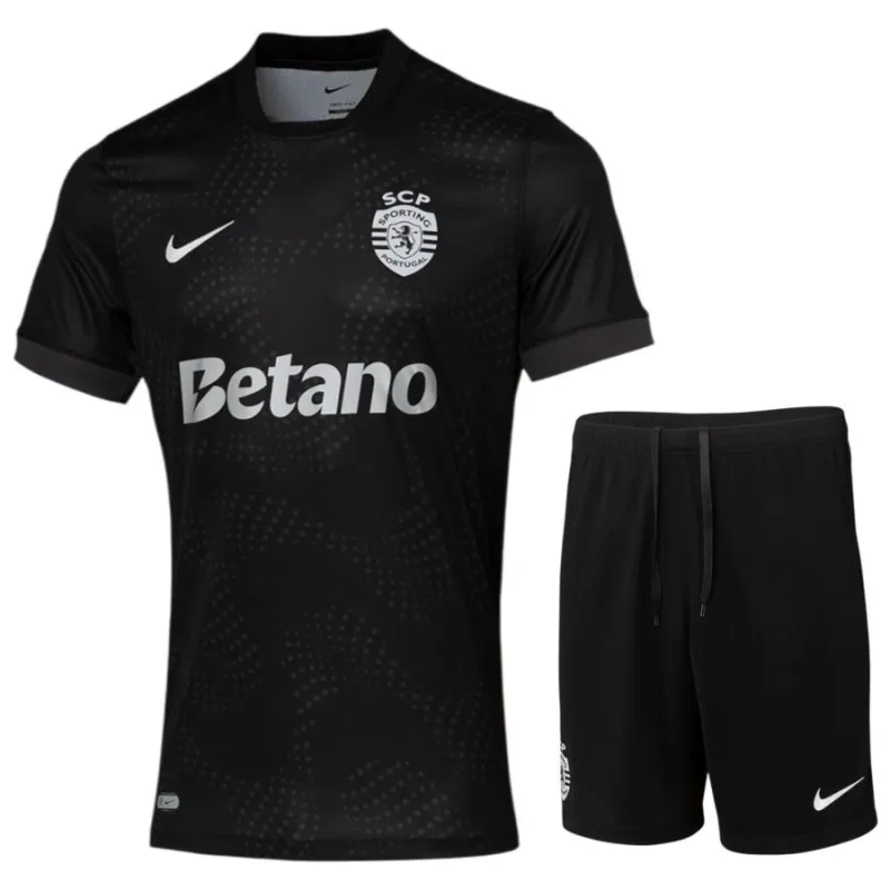 Sporting CP Maglia away + shorts per bambini 2025/26 - Nera