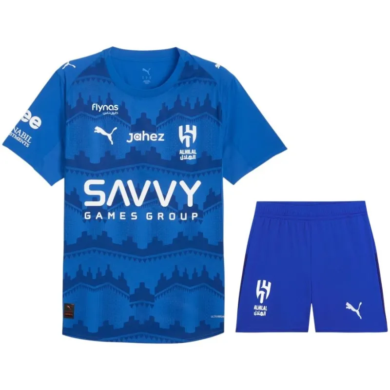 Maglia di casa bambini + short dell’Al Hilal 2025/26 - Blu