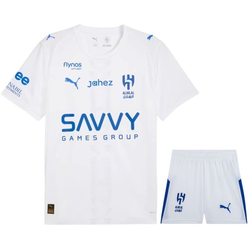 Maglia in trasferta bambini + short dell’Al Hilal 2025/26 - Bianco