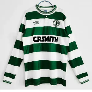 Maillot retro long-sleeved domicile de Celtic 1987/88 - Blanc/Vert