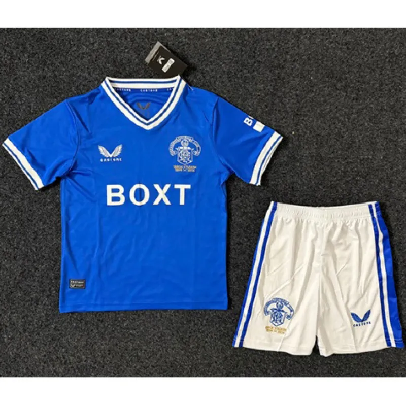 Maillot commémoratif pour enfants des Rangers 2024/25 - Bleu