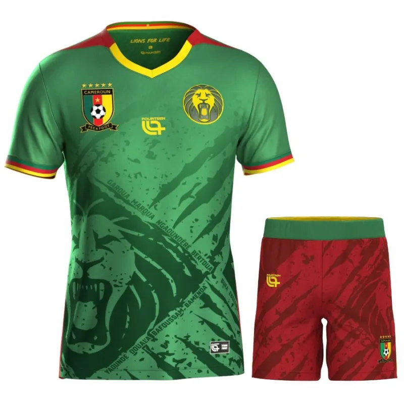 Kamerun Kinder 2025/26 Heim-Kit - Grün