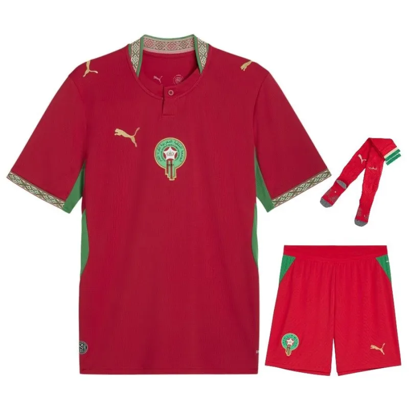 Marokko 2026 WM Heimtrikot Kinder Rot