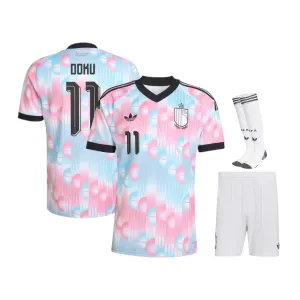 Belgium DOKU 2026/27 Kids Away Set Blue Pink