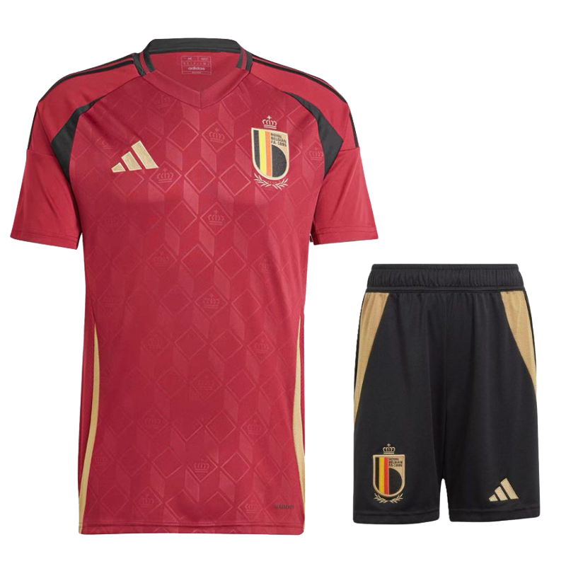 Belgium 2024/25 Kids' Home Jersey + Shorts - Red