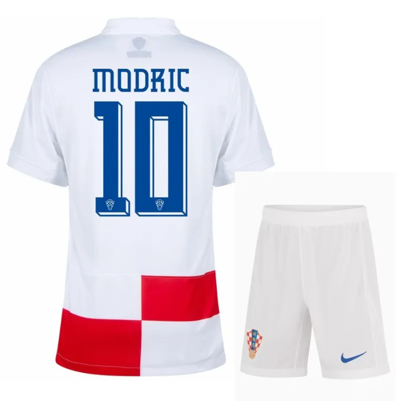 Modrić Croatia 2024/25 Kids' Home Jersey + Shorts - Red/White