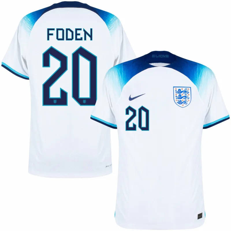 Foden's England 2022 World Cup Home Jersey - White