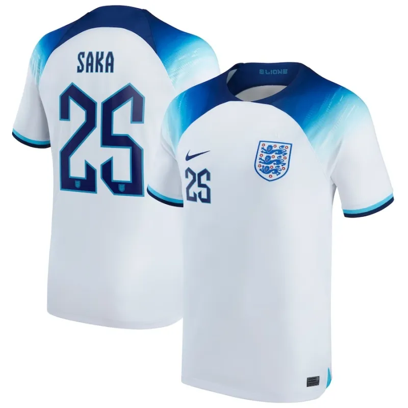 La camiseta local de Inglaterra para la Copa del Mundo 2022 de Saka - Blanca