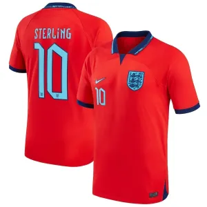 Sterling's England 2022 World Cup Away Jersey - Red