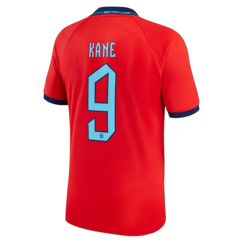 Kane's England 2022 World Cup Away Jersey - Red