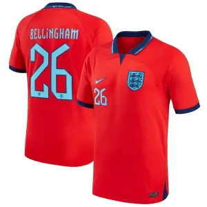 La maglia di trasferta dell'Inghilterra per la Coppa del mondo 2022 di Bellingham - Rossa