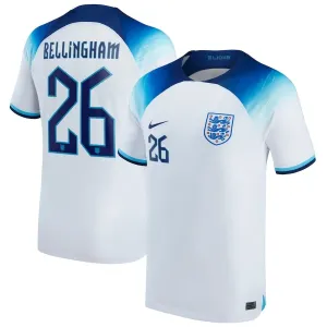 La maglia di casa dell'Inghilterra per la Coppa del mondo 2022 di Bellingham - Bianca