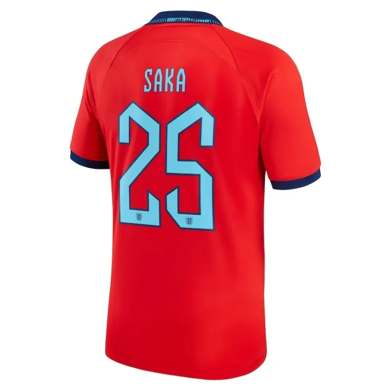 La camiseta de visita de Inglaterra para la Copa del Mundo 2022 de Saka - Roja