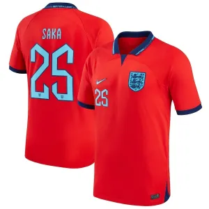 La maglia di trasferta dell'Inghilterra per la Coppa del mondo 2022 di Saka - Rossa