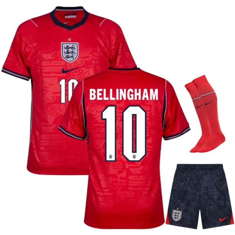 Inghilterra BELLINGHAM 2026/27 Maglia Trasferta Bambino Rosso