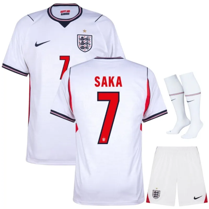 Inghilterra SAKA 2026/27 Maglia Casa Bambino Bianco