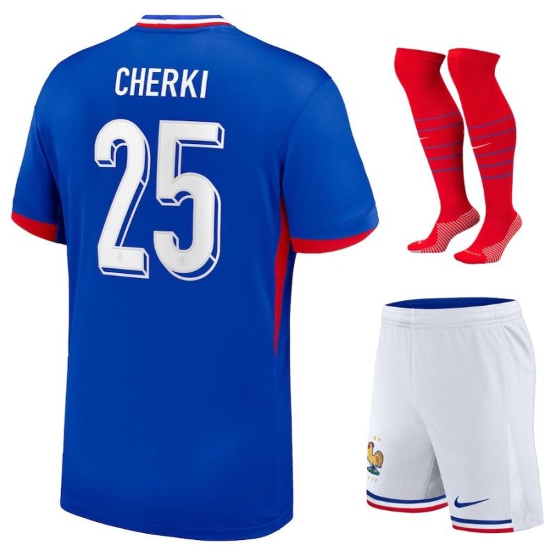 Cherki Francia 2024/25 Kit Bambino Casa Versione Tifoso Blu