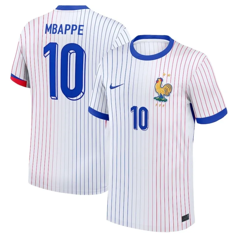 Mbappé's away jersey of the French national team in 2024/25 - White