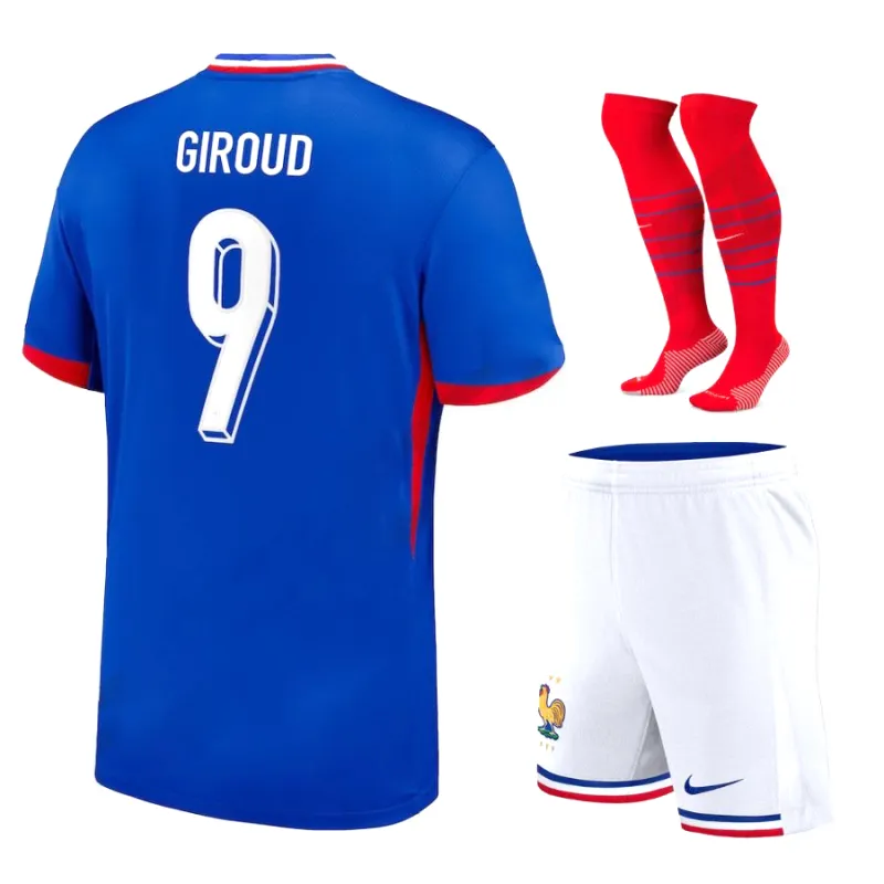 Giroud's French national team 2024/25 home children's kit jersey - Blue