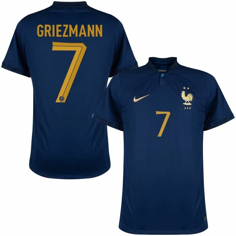 Antoine Griezmann's French national team 2022 home World Cup jersey - Blue