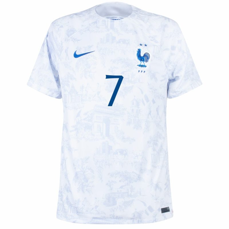 Antoine Griezmann's French national team 2022 away World Cup jersey - White