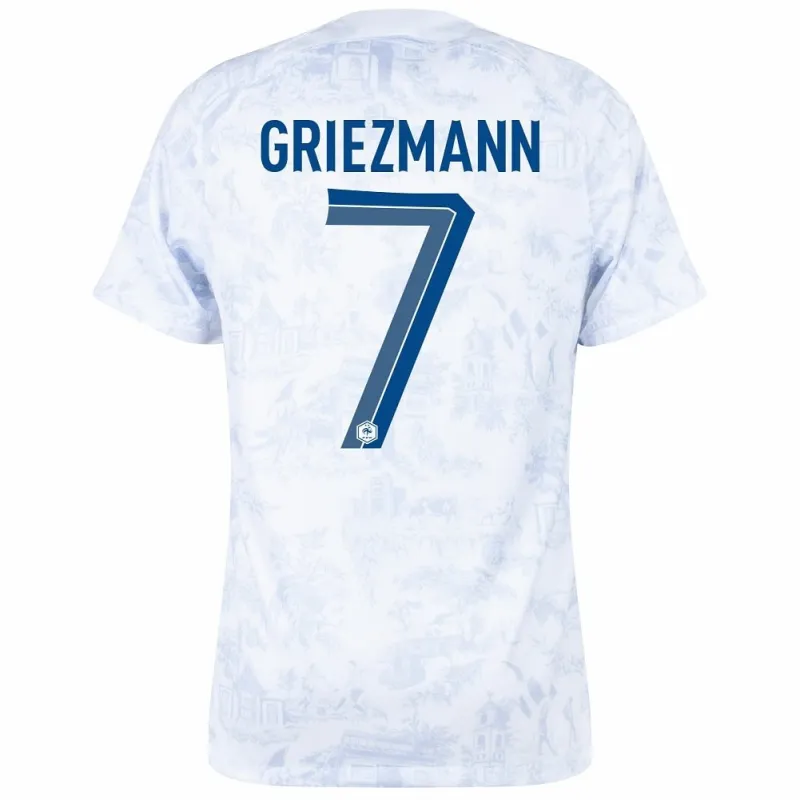Antoine Griezmann's French national team 2022 away World Cup jersey - White